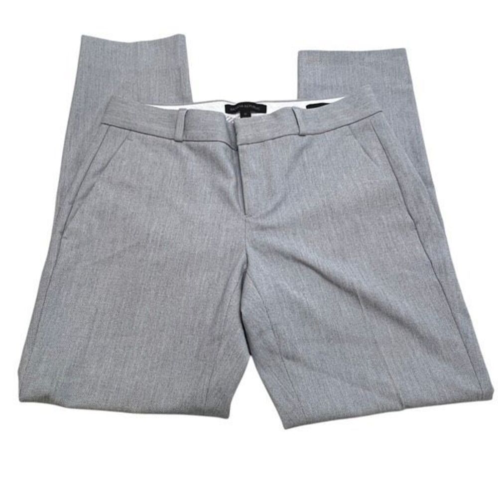 Banana Republic Womens Mid Rise Straight Leg Avery Ankle Dress Pants Gray Size 0